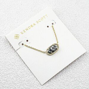 Kendra Scott Dark Black & White Natural Stone Necklace